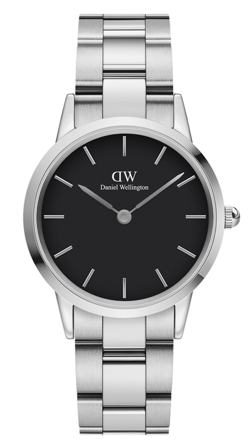 Shop Authentic Daniel Wellington Iconic Link Black Dial Silver Steel Strap Watch for Women - DW00100204 - Luxxuri