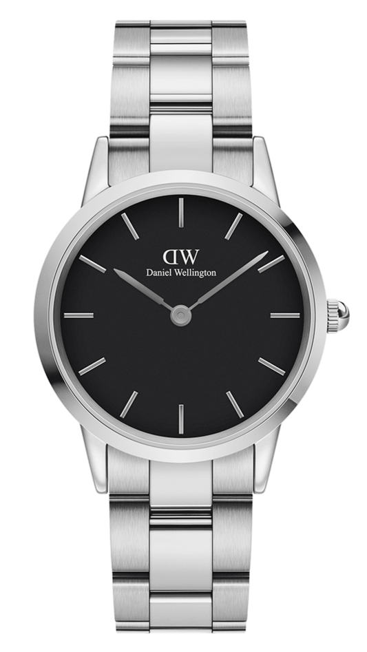  Shop Authentic Daniel Wellington Iconic Link Black Dial Silver Steel Strap Watch for Women - DW00100204 - Luxxuri