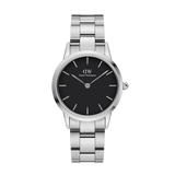  Shop Authentic Daniel Wellington Iconic Link Black Dial Silver Steel Strap Watch For Women - DW00100342 - Luxxuri