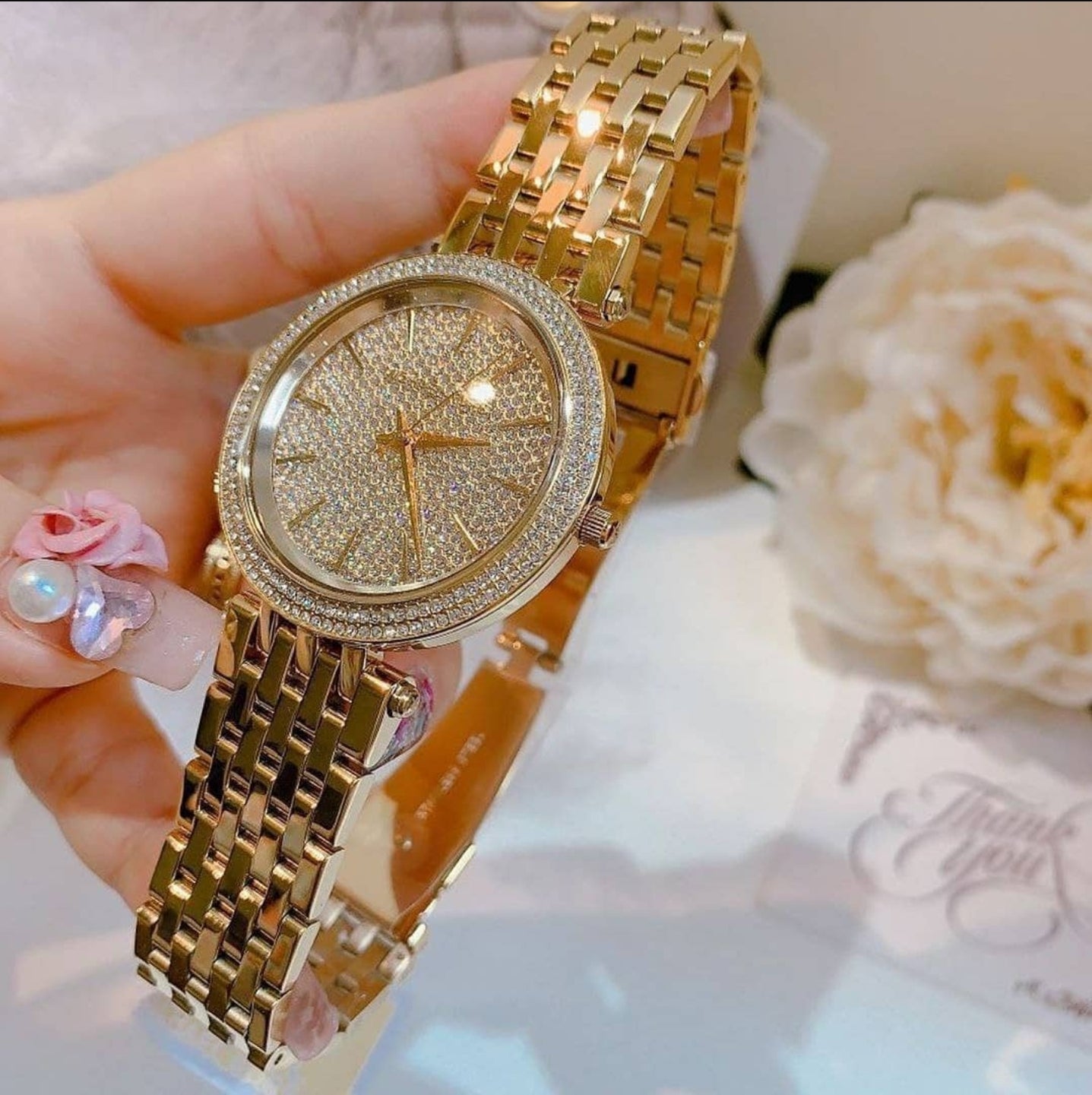 Michael Kors Darci Gold Dial Gold Steel Strap Watch for Women - MK3438