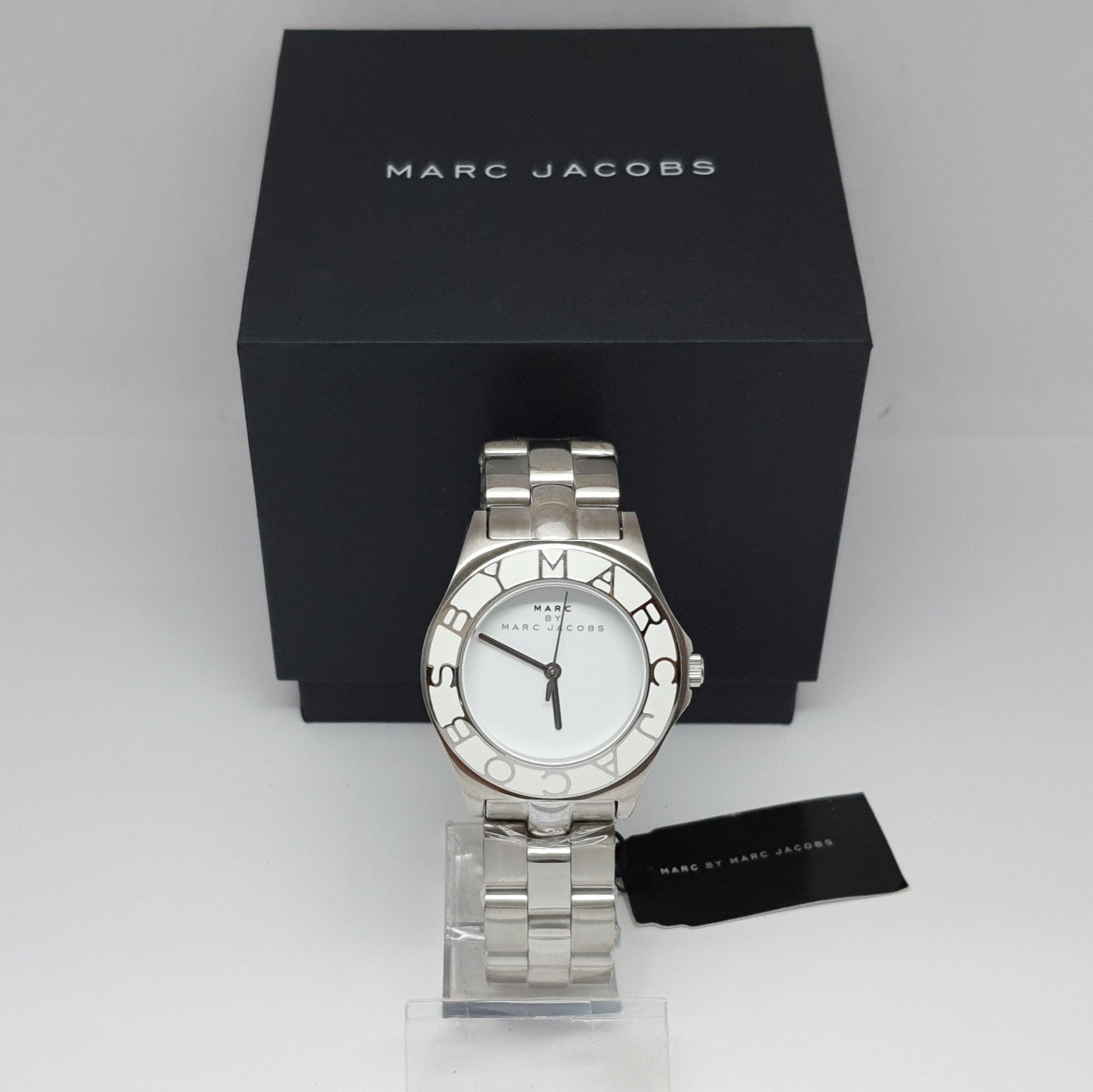 Marc Jacobs Blade White Dial Silver Steel Strap Watch for Women - MBM3048
