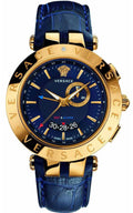  Shop Authentic Versace Race GMT Blue Dial Blue Leather Strap Watch For Men - 29G70D282 - Luxxuri