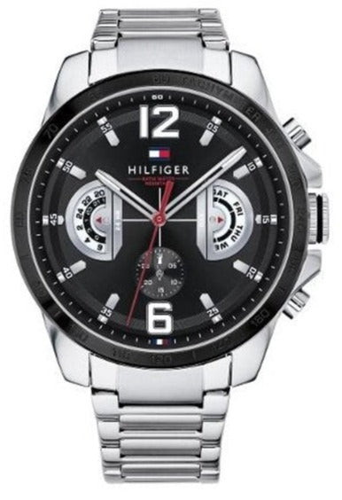  Shop Authentic Tommy Hilfiger Decker Quartz Black Dial Silver Steel Strap Watch for Men - 1791472 - Luxxuri