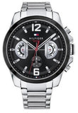 Shop Authentic Tommy Hilfiger Decker Quartz Black Dial Silver Steel Strap Watch for Men - 1791472 - Luxxuri