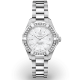  Shop Authentic Tag Heuer Aquaracer Diamonds Mother of Pearl Dial Silver Steel Strap Watch for Women - WBD1313.BA0740 - Luxxuri