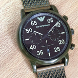  Shop Authentic Emporio Armani Luigi Quartz Chronograph Black Dial Green Mesh Bracelet Watch For Men - AR11115 - Luxxuri