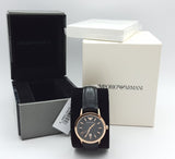 Shop Authentic Emporio Armani Classic Black Dial Black Leather Strap Watch For Women - AR9022 - Luxxuri
