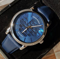  Shop Authentic Emporio Armani Luigi Automatic Blue Dial Blue Leather Strap Watch For Men - AR60030 - Luxxuri