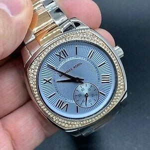  Shop Authentic Michael Kors Bryn Quartz Blue Dial Two Tone Steel Strap Watch For Women - MK6136 - Luxxuri