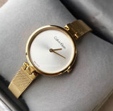  Shop Authentic Calvin Klein Authentic White Dial Rose Gold Mesh Bracelet Watch for Women - K8G23526 - Luxxuri