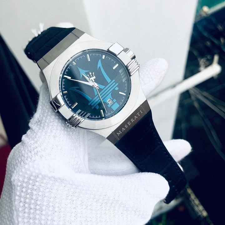  Shop Authentic Maserati Potenza Blue Dial Blue Leather Strap Watch For Men - R8851108015 - Luxxuri