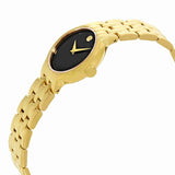  Shop Authentic Movado Veturi Black Dial Gold Steel Strap Watch for Women - 0606935 - Luxxuri