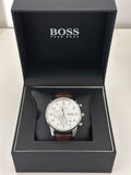  Shop Authentic Hugo Boss Navigator White Dial Brown Leather Strap Watch for Men - 1513495 - Luxxuri