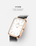  Shop Authentic Daniel Wellington Quadro White Dial Black Leather Strap Watch For Women - DW00100450 - Luxxuri