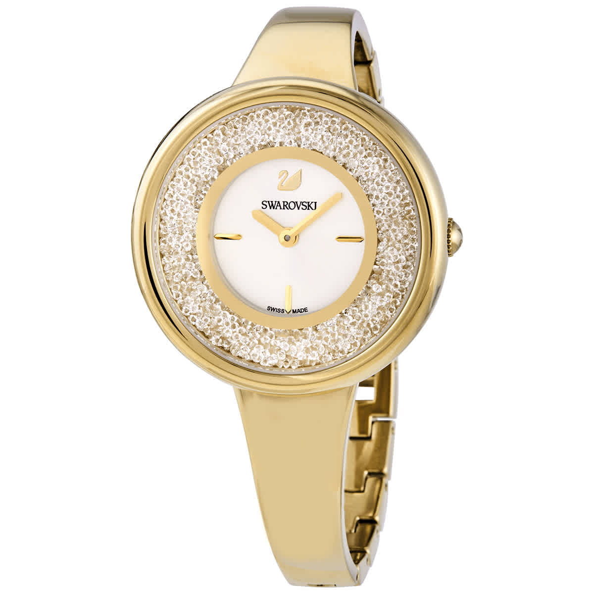 Shop Authentic Swarovski Crystalline Bracelet White Dial Gold Steel Strap Watch for Women - 5269253 - Luxxuri