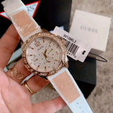  Shop Authentic Guess Swirl Quartz Silver Dial White Rubber Strap Watch For Women - W1096l2 - Luxxuri