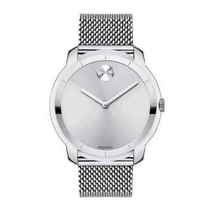  Shop Authentic Movado Bold Silver Dial Silver Mesh Bracelet Watch For Men - 3600260 - Luxxuri