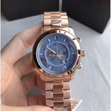  Shop Authentic Michael Kors Runway Stop Hunger Quartz Blue Dial Rose Gold Steel Strap Watch For Men - MK8358 - Luxxuri
