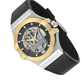  Shop Authentic Maserati Potenza Automatic Skeleton Grey Dial Black Leather Strap Watch For Men - R8821108037 - Luxxuri
