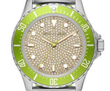  Shop Authentic Michael Kors Everest Three Hand Crystals Silver Dial Green Silicone Strap Watch For Women - MK7360 - Luxxuri