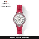  Shop Authentic Tissot Bellissima Small Lady Diamonds Mother of Pearl Dial Red Leather Strap Watch For Women - T126.010.66.113.00 - Luxxuri