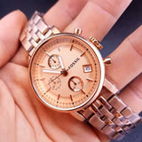  Shop Authentic Fossil Boyfriend Chronograph Rose Gold Dial Rose Gold Steel Strap Watch for Women - ES3380 - Luxxuri