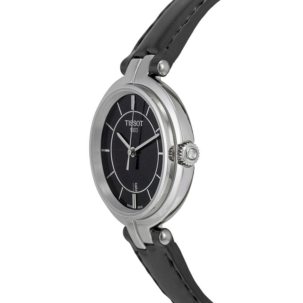  Shop Authentic Tissot T Lady Flamingo Black Dial Black Leather Strap Watch For Women - T094.210.16.051.00 - Luxxuri