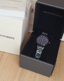  Shop Authentic Emporio Armani Gianni T-Bar Quartz Black Mother of Pearl Dial Black Steel Strap Watch For Women - AR11268 - Luxxuri