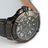  Shop Authentic Guess Rigor Analog Black Dial Black Leather Strap Watch For Men - W0040G1 - Luxxuri