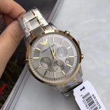  Shop Authentic Emporio Armani Renato Chronograph Quartz Silver Dial Two Tone Steel Strap Watch For Men - AR11076 - Luxxuri