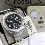  Shop Authentic Fossil Bronson Chronograph Black Dial Silver Steel Strap Watch for Men - FS5710 - Luxxuri