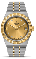 Tudor Royal Automatic Diamonds Gold Dial Two Tone Steel Strap Watch for Men - M28603-0006