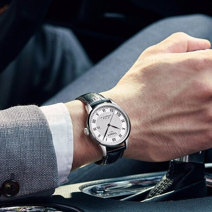  Shop Authentic Tissot Le Locle Powermatic 80 Silver Dial Black Leather Strap Watch For Men - T006.407.16.033.00 - Luxxuri