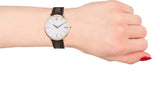  Shop Authentic Movado Ultra Slim Silver Dial Brown Leather Strap Watch For Women - 0607093 - Luxxuri