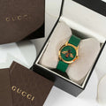  Shop Authentic Gucci G Timeless Bee Green Dial Green Leather Strap Watch For Women - YA1264065 - Luxxuri
