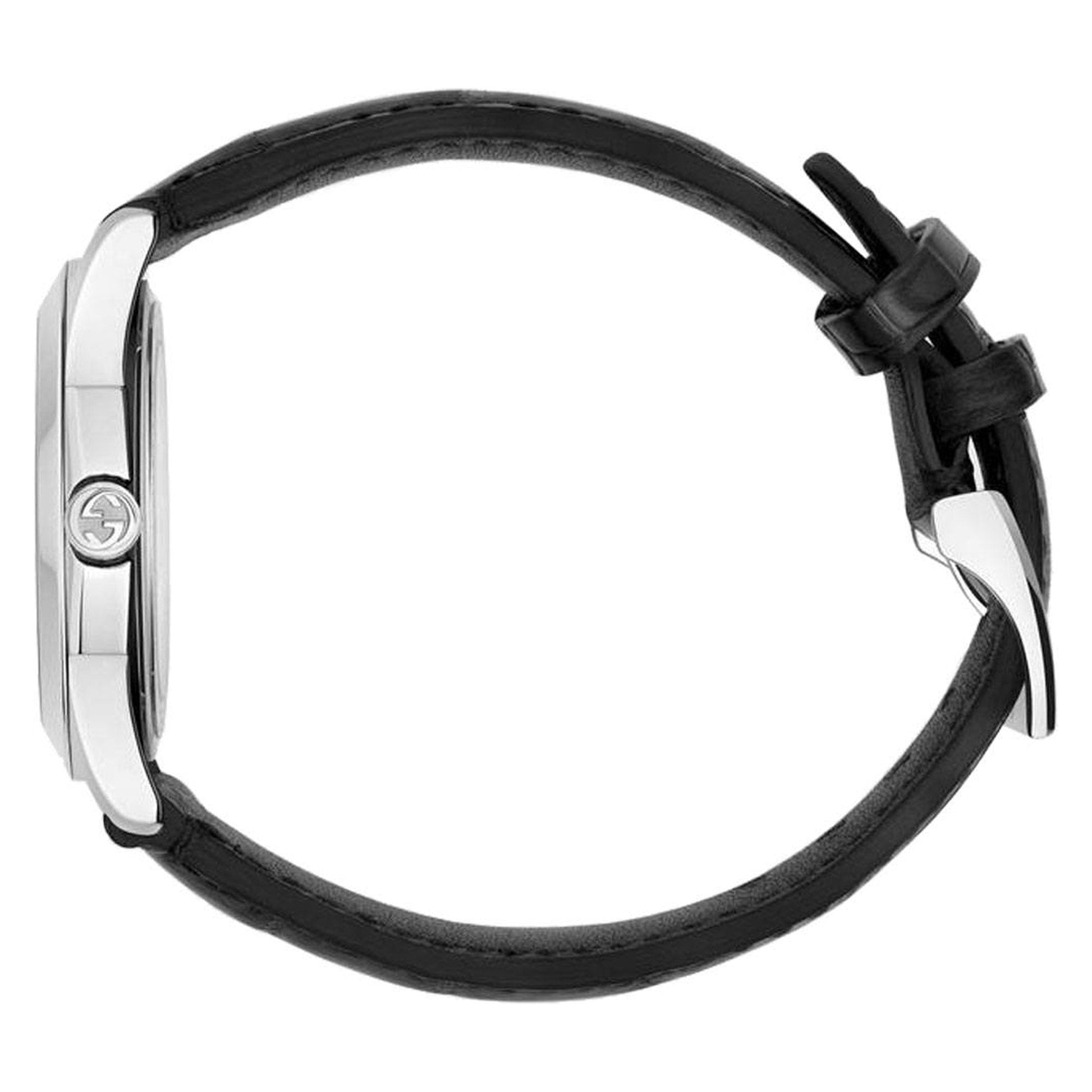  Shop Authentic Gucci G Timeless Automatic Black Dial Black Leather Strap Watch For Women - YA126469 - Luxxuri