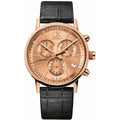  Shop Authentic Calvin Klein Post Minimal Chronograph Rose Gold Dial Black Leather Strap Watch for Men - K7627201 - Luxxuri