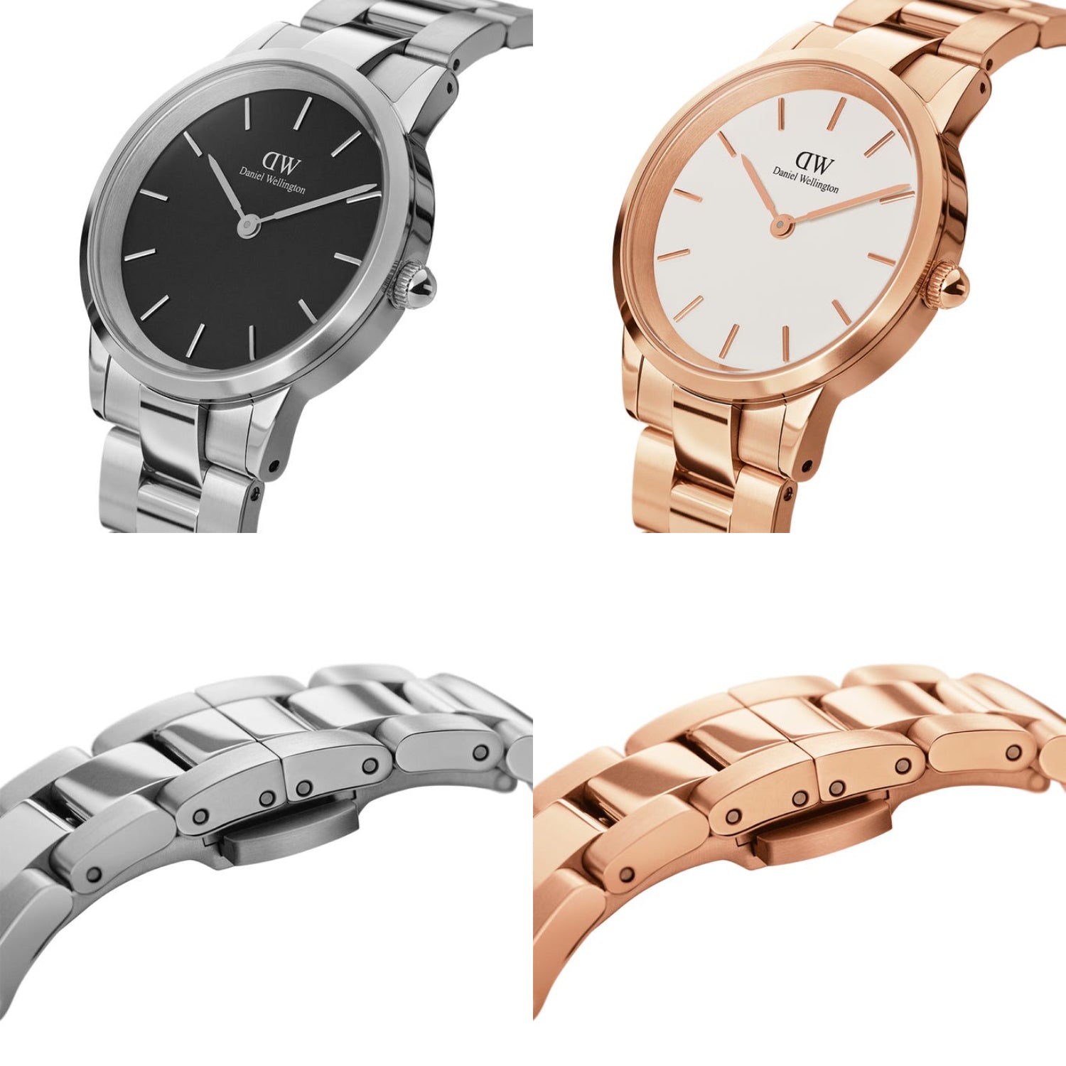  Shop Authentic Daniel Wellington Iconic Link White Dial Rose Gold Steel Strap Watch For Women - DW00100209 - Luxxuri