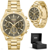  Shop Authentic Hugo Boss Troper Chronograph Green Dial Gold Steel Strap Watch For Men - 1514059 - Luxxuri