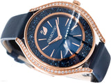  Shop Authentic Swarovski Crystalline Aura Blue Dial Blue Leather Strap Watch for Women - 5519447 - Luxxuri