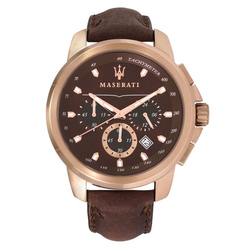  Shop Authentic Maserati Successo Brown Dial Brown Leather Strap Watch For Men - R8871621004 - Luxxuri