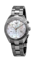 Tissot PR 100 Sport Chic Chronograph Diamonds Mother of Pearl Dial Silver Steel Strap Watch for Women - T101.917.11.116.00