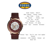  Shop Authentic Fossil Vintage Muse Automatic Skeleton Maroon Dial Maroon Leather Strap Watch for Women - ME3137 - Luxxuri