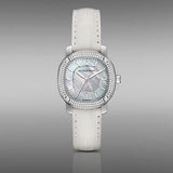  Shop Authentic Burberry The Britain Diamonds Mother of Pearl Dial White Leather Strap Watch for Women - BBY1800 - Luxxuri