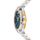  Shop Authentic Versace Greca Quartz Blue Dial Silver Steel Strap Watch For Men - VEZ900221 - Luxxuri