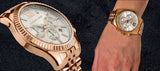  Shop Authentic Michael Kors Lexington Chronograph White Dial Rose Gold Steel Strap Watch For Women - MK8313 - Luxxuri