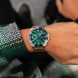  Shop Authentic Tommy Hilfiger Larson Chronograph Green Dial Brown Leather Strap Watch For Men - 1791983 - Luxxuri