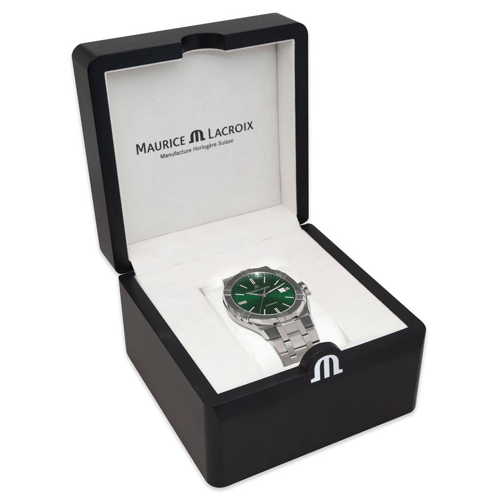  Shop Authentic Maurice Lacroix Aikon Venturer Green Dial Silver Steel Strap Watch for Men - AI6057-SSL52-630-1 - Luxxuri
