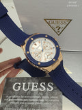  Shop Authentic Guess Athena White Dial White Dial Blue Rubber Strap Watch For Women - GW0030L5 - Luxxuri