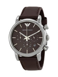 Shop Authentic Emporio Armani Classic Chronograph Brown Dial Brown Leather Strap Watch For Men - AR1734 - Luxxuri